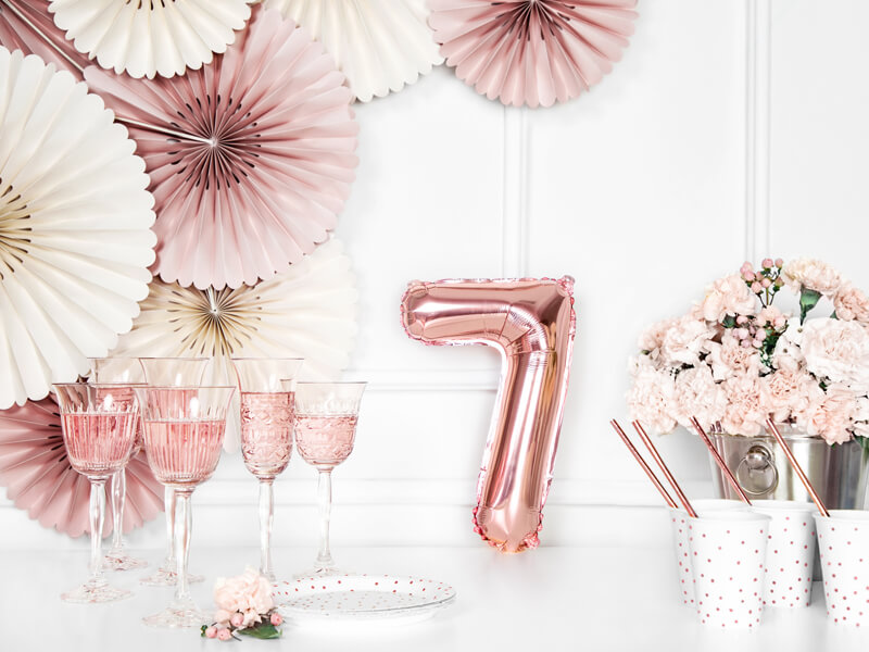 Sifferballong Roséguld 35 cm - 7