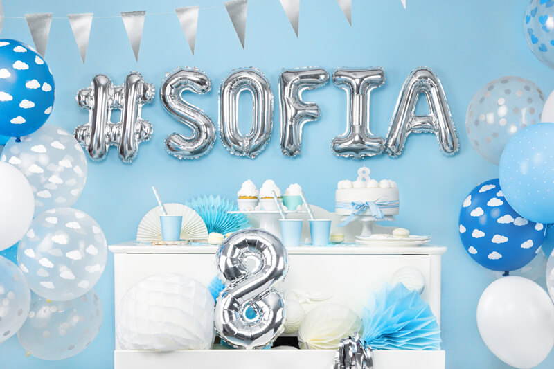 Sifferballlonger Silver 35 cm  - 3