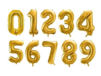 Sifferballonger 86 cm Guld