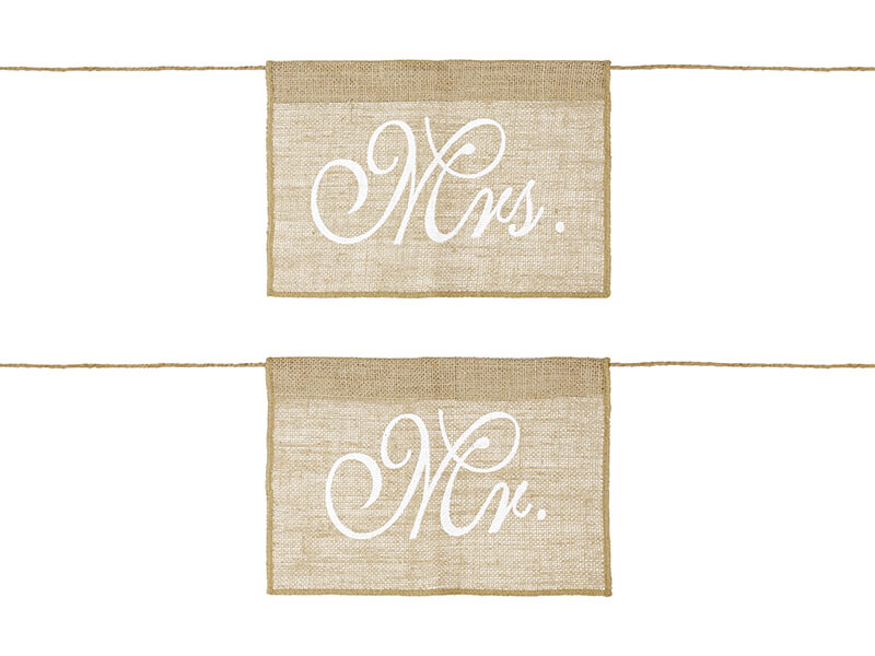 STOLSDEKORATIONER |Mr Mrs | Juteväv