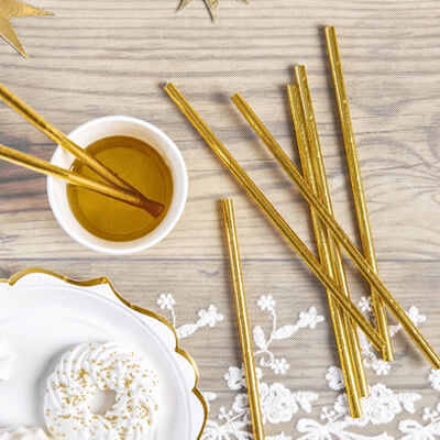 Sugrör Guld Metallic - 3