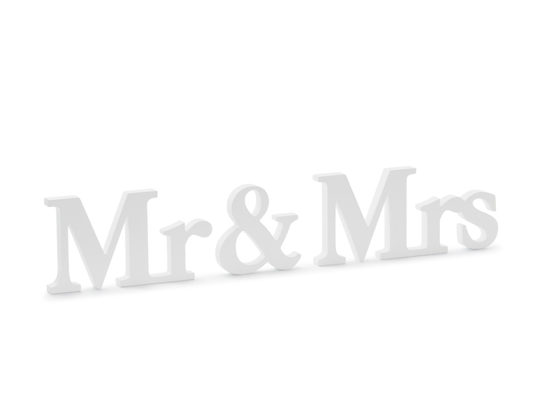 Träbokstäver Mr & Mrs Vita - 2