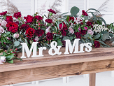 Träbokstäver Mr & Mrs Vita