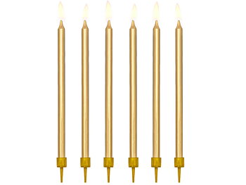 Tårtljus Metallic guld 12-pack