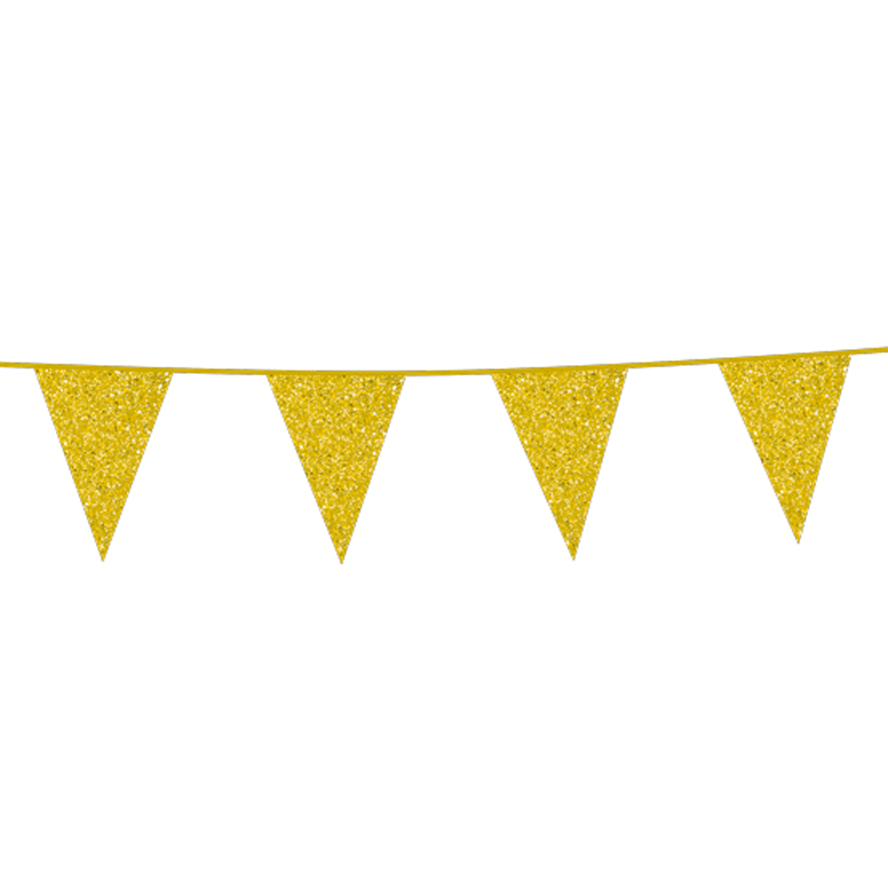 Vimpel 6 m Guld Glitter