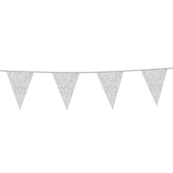 Vimpel 6 m Silver glitter