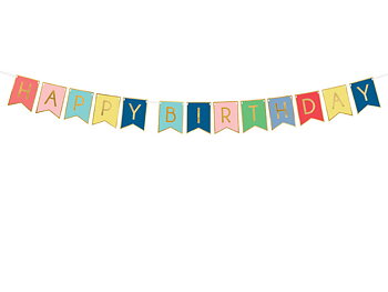 VIMPEL | färgglad & guld | happy birthday