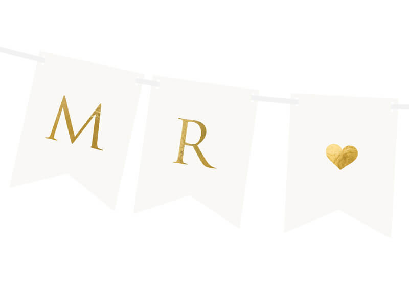 VIMPEL | Mr & Mrs | vit & guld - 3