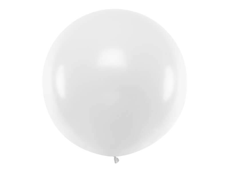 Jätteballong 1 m Pastell vit