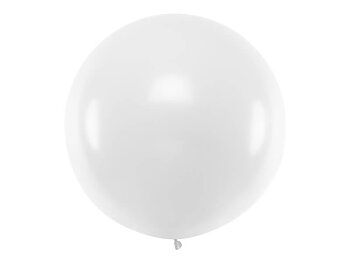 Jätteballong 1 m Pastell vit