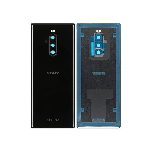 Sony Xperia 1 Dual Batterilucka/Baksida Med Tejp - Svart - Original