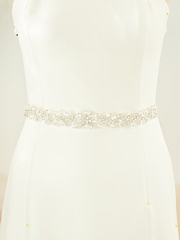 Midjeband med glittriga kristaller och pärlor