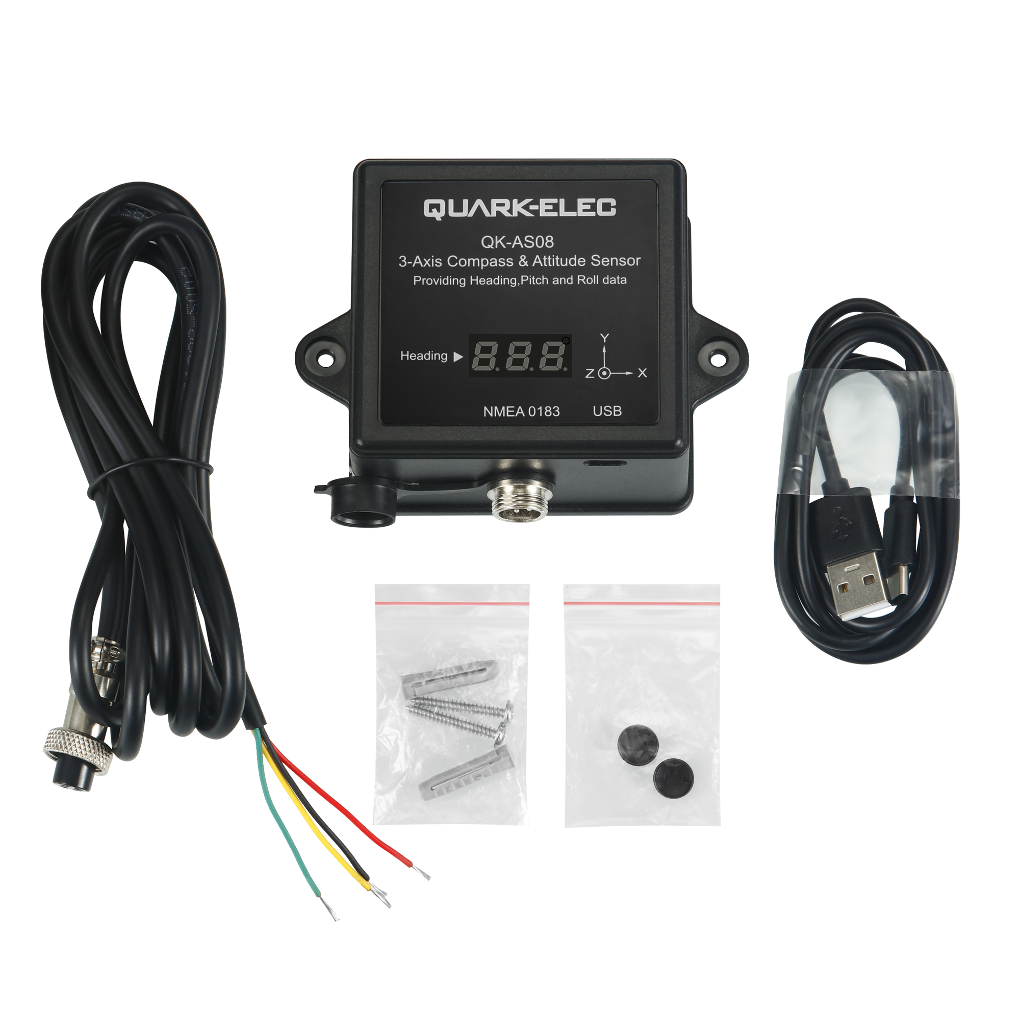 QK-AS08 Solid state kompass, roll och pitch N2K eller NMEA0183 - 4