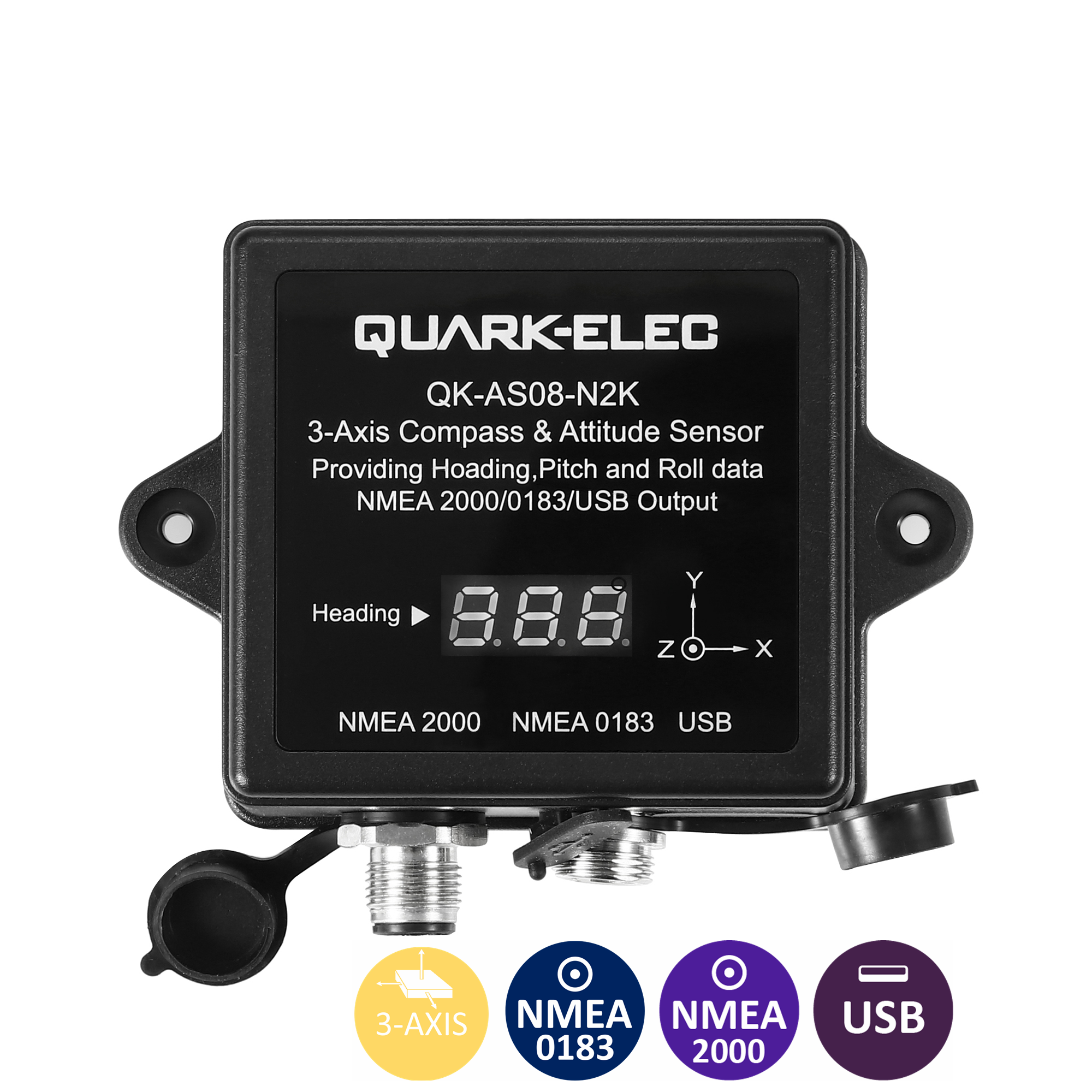 QK-AS08 Solid state kompass, roll och pitch N2K eller NMEA0183 - 3
