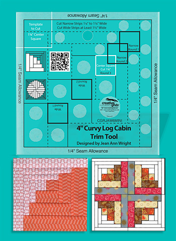 Creative Grids® Non-Slip 4" Curvy Log Cabin Trim Tool