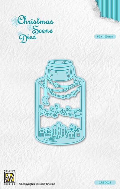 Christmas scene dies "wintery scene in bottle"