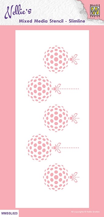 Mixed Media Slim line stencil "Xmas baubles"