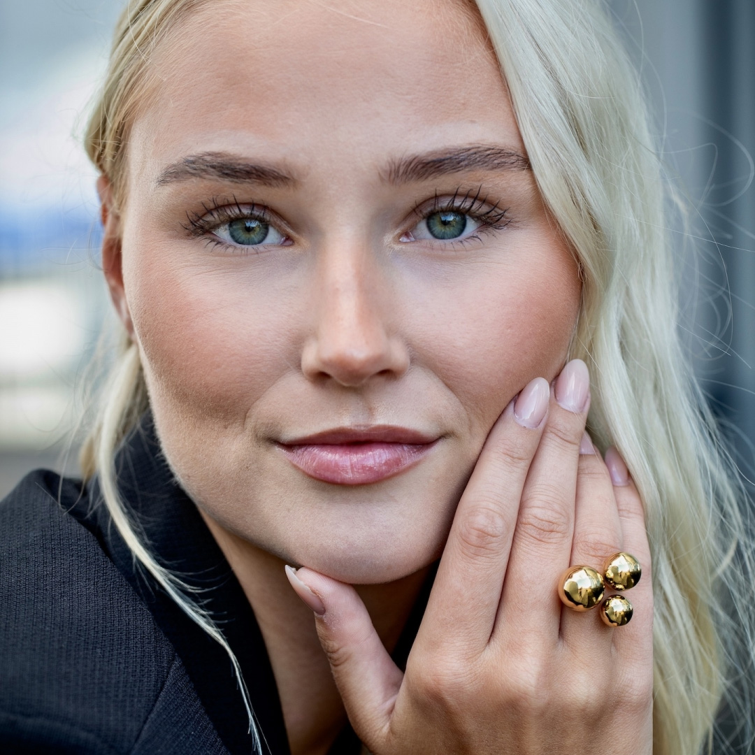 Ring Brea large guld - Bud to rose