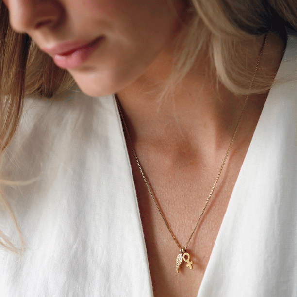 Halsband Wing woman stål - Bud to rose - 2