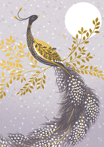 Christmas Peacock, Greeting Card