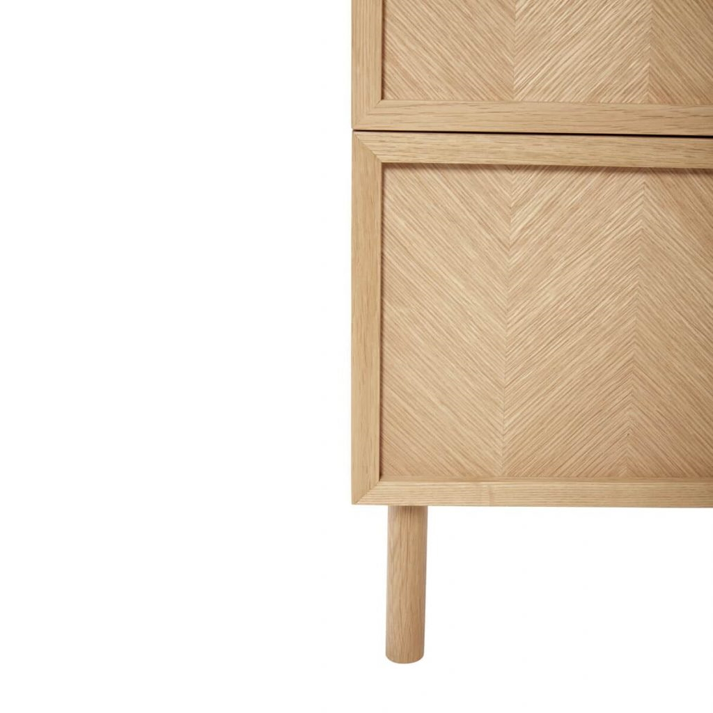Sängbord 2-set Herringbone ek Hubsch - 4