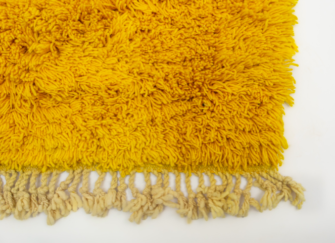 Gelber Langhaarteppich, Maßanfertigung in der gewünschten Größe und Farbe. - 4