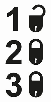 "Lock status, security levels 1 unlocked" sign - IMPA 33.2892
