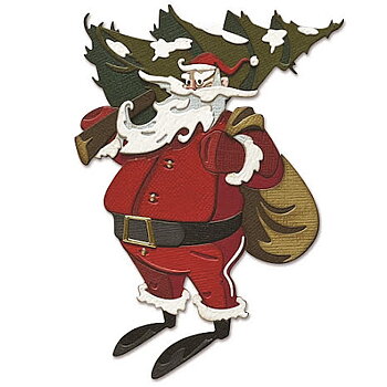 Tim Holtz Sizzix Thinlits Dies - Woodland Santa Colorize