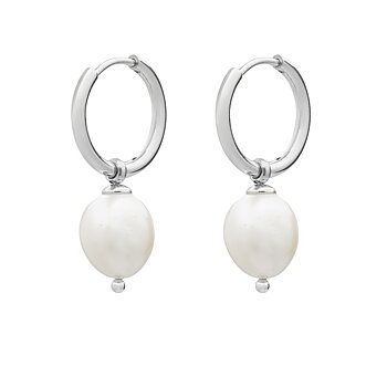 Pearl Hoop - Silver