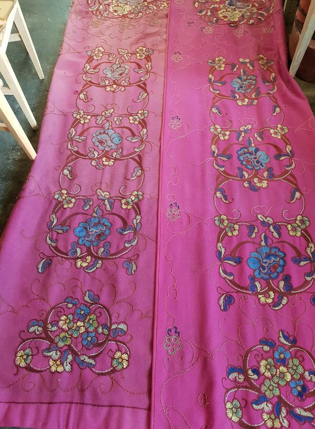 Draperies wool hand-embroidered 1910s