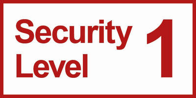 "Security level indicator" skylt - IMPA 33.2703