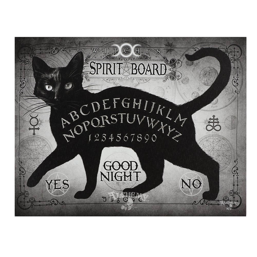 Svart Katt med Ouija bräda Tavla