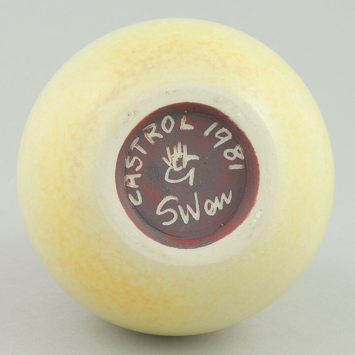 Sven Wejsfelt (1981) Yellow Raindrop Vase with Sun Relief 10 cm