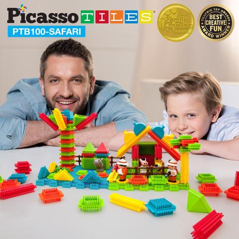 Picasso-Tiles Bristle Blocks 100 Bitar, Safari - 3