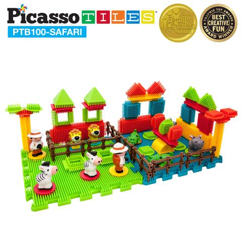 Picasso-Tiles Bristle Blocks 100 Bitar, Safari - 4
