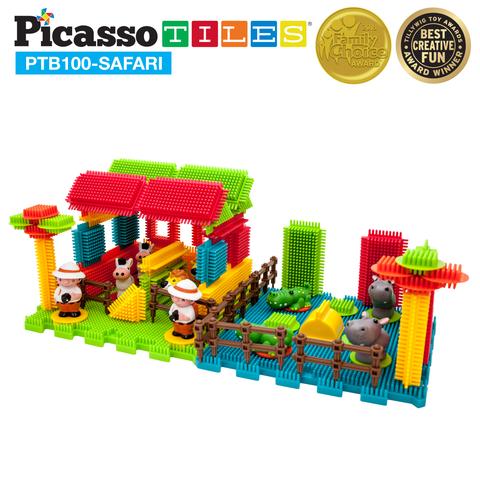 Picasso-Tiles Bristle Blocks 100 Bitar, Safari - 5