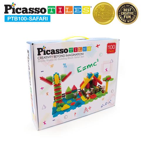 Picasso-Tiles Bristle Blocks 100 Bitar, Safari