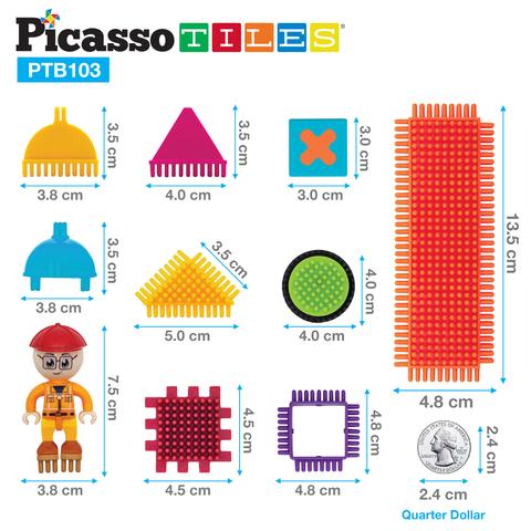 Picasso-Tiles Bristle Blocks 103 Bitar, Tåg - 9