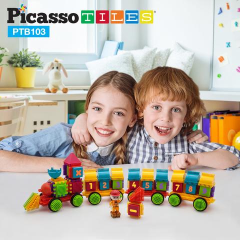Picasso-Tiles Bristle Blocks 103 Bitar, Tåg - 4