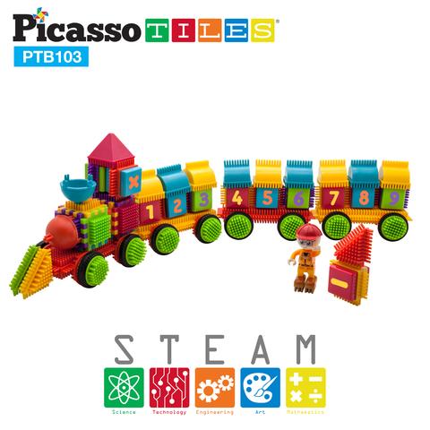Picasso-Tiles Bristle Blocks 103 Bitar, Tåg - 3