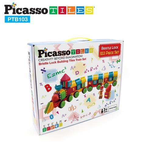 Picasso-Tiles Bristle Blocks 103 Bitar, Tåg