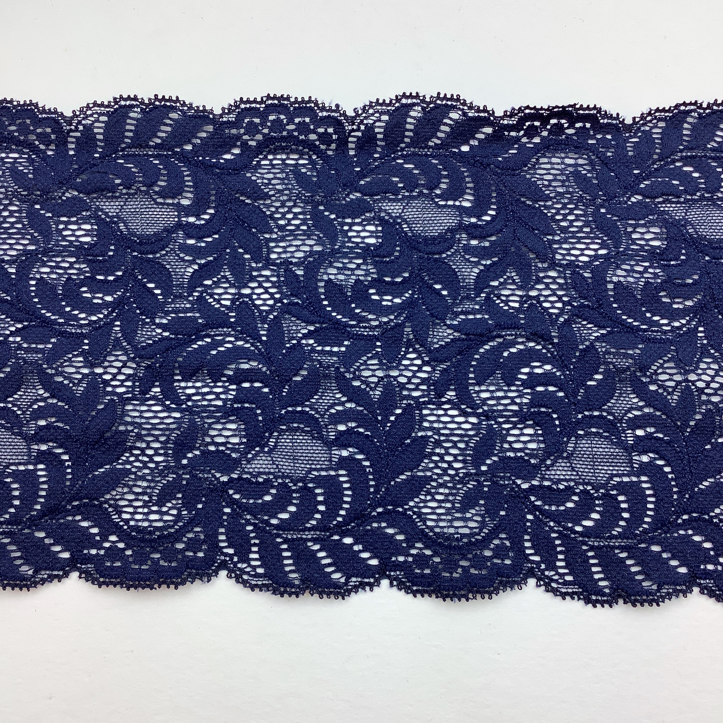Stretch lace viscose Navy 16cm - G20851