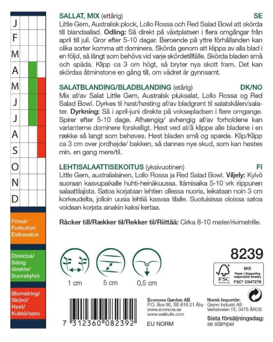 8239 Salladsblandning   Lactuca sativa - 3
