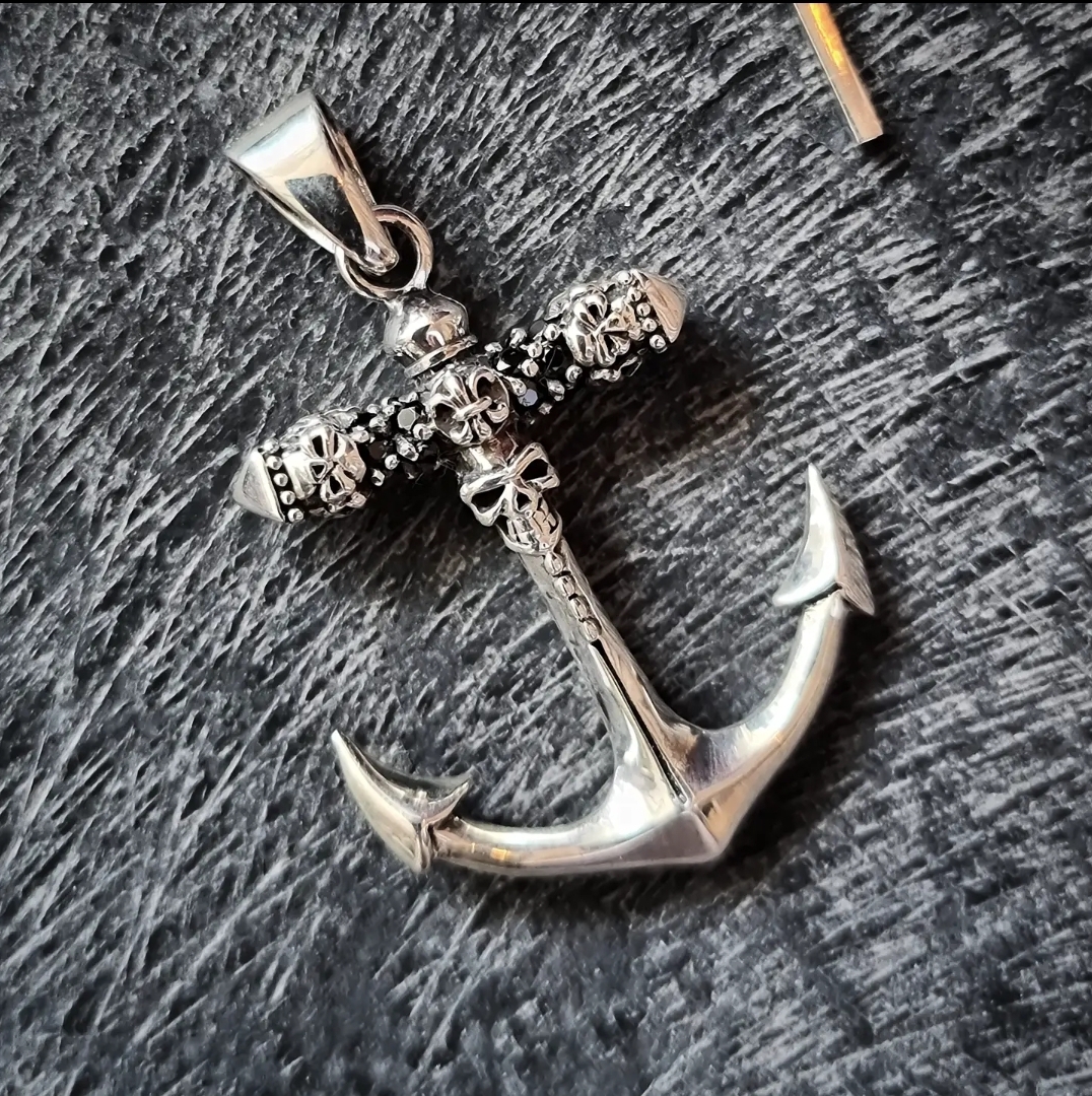 Hänge 925 Silver - Skull Anchor