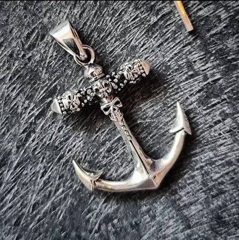 Hänge 925 Silver - Skull Anchor