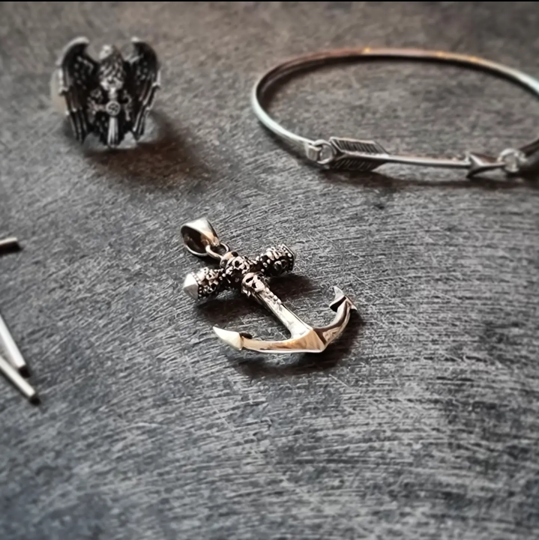 Hänge 925 Silver - Skull Anchor - 2
