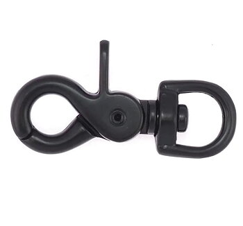 Pistolhake / saxhake för rep, 60 mm, svart