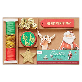 Santa  &  Friends, tags set, 33delar, Papermania