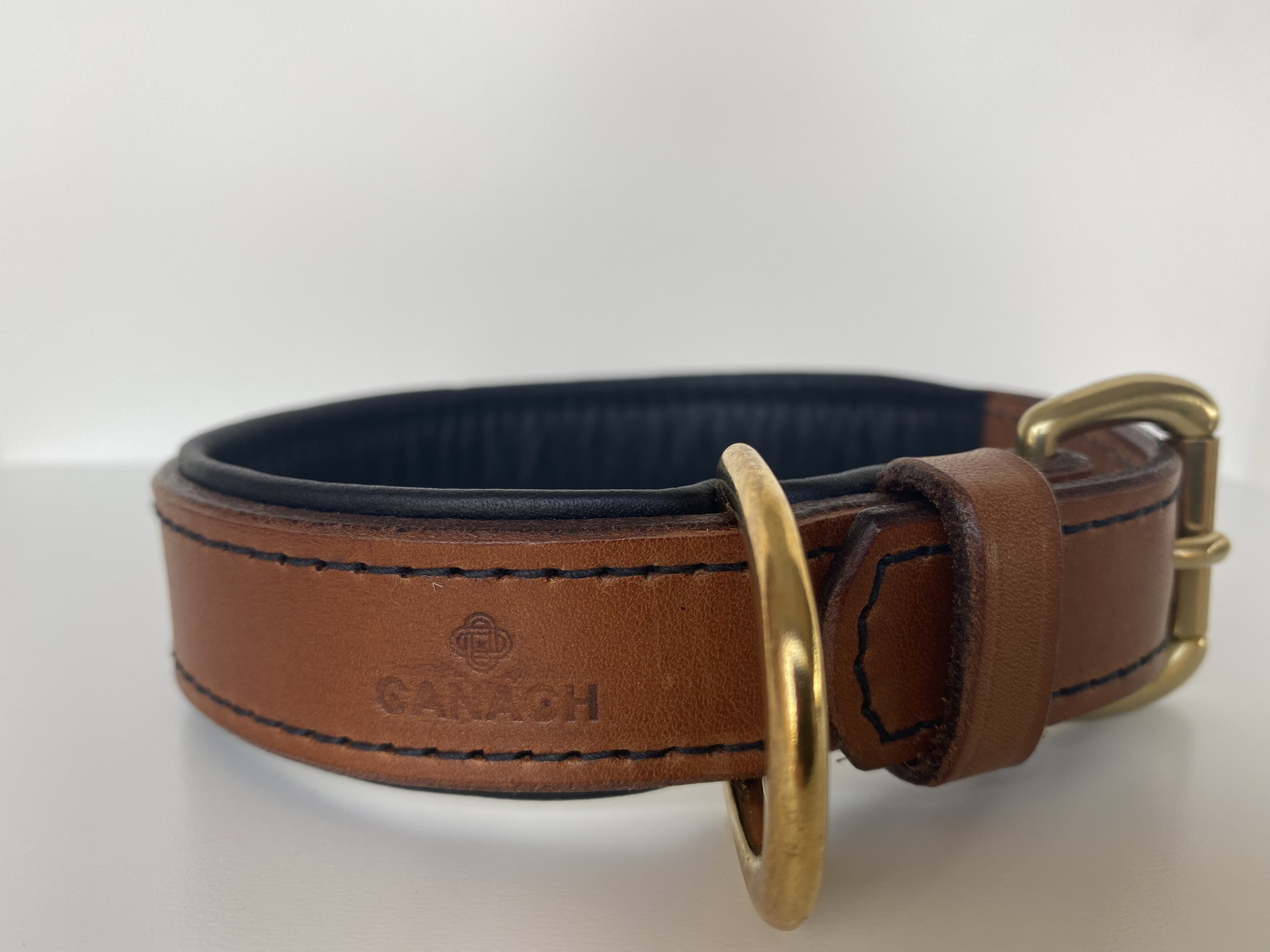 Canach Leather Dog Collar Light Brown - 2