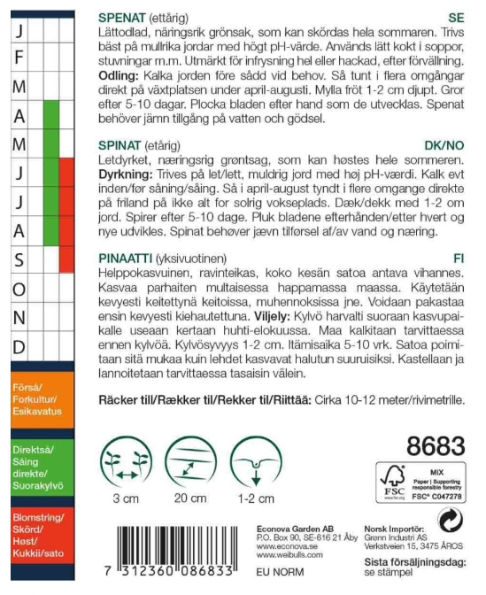 8683 Spenat (grön)    Spinacia oleracea - 2